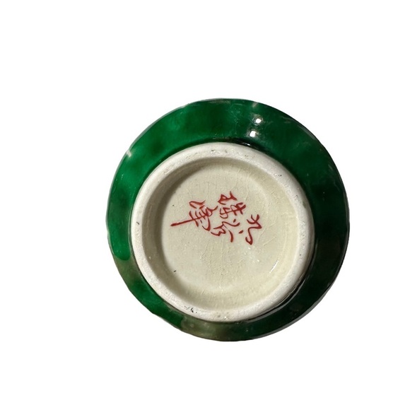 Vtg Kutani Tea Set of 7 Shobu Yunomi Yaki Gold Gilt Green Blue Tea Pot Cups Bowl - Picture 15 of 16